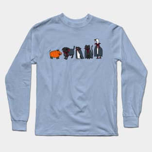 Pig Wears Wrong Costume to Halloween Horror Vampire Animals Party Long Sleeve T-Shirt